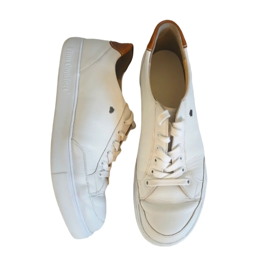 Finn Comfort Men's White Leather Sneakers Size 10 Comfort Shoes